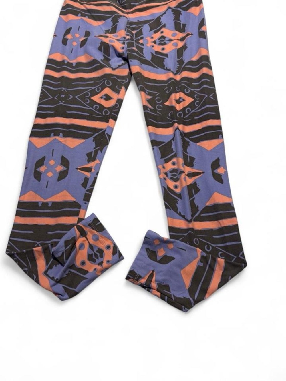 LuLaRoe Purple, Coral & Gray Geometric Leggings